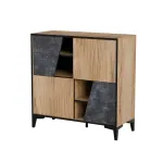 Cama 4D Knygų spinta OVO 90x38xH90 ąžuolas/betonas