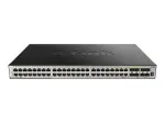 D-Link DGS-3630-52TC L3 valdomas krovimo jungiklis su 48x Gigabit ir 4x 10G SFP+ prievadais, montuojamas į stelažą