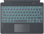 Inateck klaviatūra, skirta Surface Pro 8/9/X/11 &ndash; pilka, voki&scaron;ka QWERTZ, su foniniu ap&scaron;vietimu ir jutikline pele