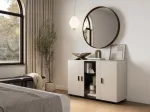 Komoda Cama Meble SOHO 120&times;41&times;80 cm &ndash; kau&scaron;iniai fasadai, juodas karkasas