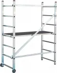 KRAUSE CORDA Scaffolding Mini 3 m auk&scaron;čio aliumininis mobilus pastolių bok&scaron;tas su 4 pasukamais ratukais, platforma 1500x600 mm, 2 apkrovos klasė, EN 1004