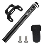 ROCKBROS JG-PB-004 lengvas dviračio rankinis siurblys su slėgio matuokliu - juodos spalvos