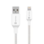 Tactical Stitch Thread USB-A &ndash; Lightning kabelis, baltas