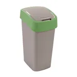 CURVER Flip Bin 45L &scaron;iuk&scaron;lių krep&scaron;ys, sidabrinis/žalias