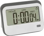 TFA Dostmann 38.2052.02 skaitmeninis laikmatis su chronometru ir žadintuvu, baltas/pilkas