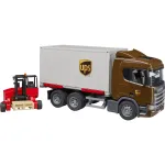 Scania Super 560R UPS logistikos sunkvežimis su konteineriu ir &scaron;akiniu krautuvu