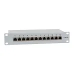IT-BUDGET 10 colių pataisų skydas - ekranuotas - Cat.6A - 500MHz - 12 prievadų RJ45 - PoE+ palaikantis - 1U - pilkas (90ITB10PP6AG)