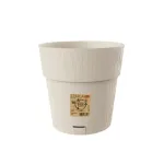 STEFANPLAST Ethica apvali gėlių vazonas su padėklu, baltas, 25 cm skersmens, 25 cm auk&scaron;čio, 12,3 L, atsparus UV ir &scaron;alčiui polipropilenas, vidaus/lauko