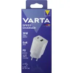 Varta Speed Charger 38 W GaN USB-C PD 20 W + USB-A 18 W įkroviklis, baltas