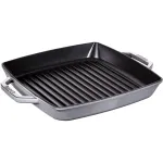 Grill keptuvė Staub 40511-684-0 kvadratinė 28 cm, tinkama indukcijai, grafito pilka
