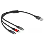 USB įkrovimo laidas DeLOCK 3 in 1 Type-A &ndash; Lightning / Micro USB / USB Type-C 30 cm