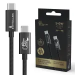 Extralink Smart Life CABESL05 USB-C į USB-C kabelis, apipintas, 240 W, 40 Gbps, 2 m, juodas