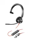 HP Poly Blackwire 3310 Monofoninis &bdquo;Microsoft Teams&ldquo; sertifikuotas USB-C ausinių rinkinys su USB-C/A adapteriu