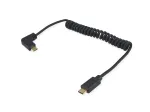 Equip USB 2.0 C į C 90&deg; Kampinis Spiralinis Laidas M/M 1 m Juodas