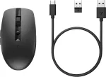 HP 710 belaidė įkraunama tyli pelė, ambidekstrinė, RF belaidė + Bluetooth, 3000 DPI, juoda