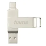Hama C-Rotate Pro USB atmintukas 128 GB USB Type-A / USB Type-C 3.2 Gen 1 (3.1 Gen 1) Sidabrinis