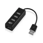 ACT AC6205 USB 2.0 &scaron;akotuvas, 480 Mbit/s, juodas
