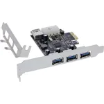 InLine 76662D PCIe kortelė su 3 i&scaron;oriniais ir 1 vidiniu USB 3.2 Gen.1 prievadu