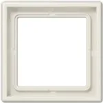 Vir&scaron;utinis jungiklio lizdo dangtelis JUNG LS 981 W Ivory &mdash; besraigtis duroplastinis gaubtas, 81&times;81 mm