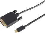 Vaizdo kabelio adapteris S/CONN 10-58045 3 m DVI-D USB Type-C juodas