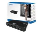 LOGILINK USB 2.0 4 prievadų USB mazgas su maitinimo &scaron;altiniu, juodas