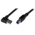 StarTech.com 1m juodas SuperSpeed USB 3.0 laidas &ndash; stačiu kampu A į B &ndash; M/M
