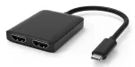Techly IADAP USBC-HDMI2T4K vaizdo kabelio adapteris 0.15 m USB Type-C 2 x HDMI Juoda