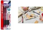 &Scaron;ratinis ra&scaron;iklis Stabilo pointball NatureCOLORS, bordo spalvos 4 spalvų rinkinys dėkle, neslystanti rankena, mink&scaron;tas rutulinis antgalis