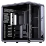 Korpusas Jonsplus BO400CG Midi-Tower ATX su grūdinto stiklo &scaron;oniniu dangčiu, &scaron;ratinė pilka