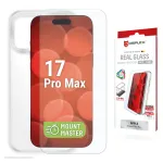 Apsauginis stiklas ir dėklas Apple iPhone 17 Pro Max, e.v.i. &mdash; grūdintas stiklas, permatomas, atsparus įbrėžimams ir smūgiams
