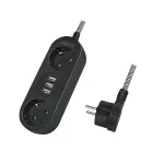 Prailginimo laidas LogiLink LPS262U 1,5 m 2 AC lizdai vidaus patalpoms juodas