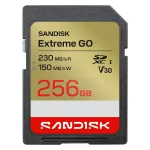 SanDisk Extreme GO SD UHS-I 256GB atminties kortelė, 230MB/s skaitymas / 150MB/s ra&scaron;ymas, V30 U3 4K UHD