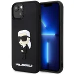 Karl Lagerfeld KLHCP14M3DRKINK Hardcase Rubber Ikonik 3D, skirta iPhone 14 Plus / 15 Plus 6.7, juoda