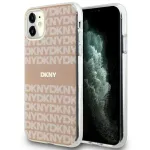 DKNY DKHMN61HRHSEP Kietasis dėklas, skirtas iPhone 11 / XR 6,1 inch Pink Mono & Stripe MagSafe