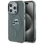 Karl Lagerfeld KLHMP15XHLSKCK iPhone 15 Pro Max 6,7 inch Hardcase IML Metal Karl & Choupette Head MagSafe Black