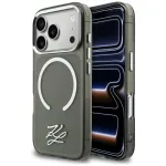 KARL LAGERFELD IML KL Script Logo MagSafe Case, skirtas Apple iPhone 17 Pro Max, juoda