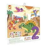 Janod My Arts & Crafts Dinozaurų daugkartinių lipdukų rinkinys mažiems vaikams nuo 2 metų