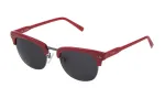 STING Unisex akiniai nuo saulės SST02551568F &ndash; stačiakampis blizgaus juodo rėmo modelis su gradientiniais pilkais lę&scaron;iais 51/20/145 mm