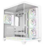 RAMPAGE SEALITE-WHITE Mid-Tower PC Case with Tempered Glass, 7x ARGB PWM Fans, White