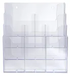 Exacompta Office Variable Compartment Brochure Holder, 6 Adjustable Compartments, Transparent, DIN A4