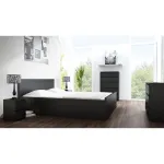 Naktinis staliukas Topeshop M2 CZERŃ, 2 stalčiai, juodas, 300&times;300&times;400 mm