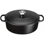 Le Creuset Signature 21178310000430 ovalus ketaus kepimo indas 31 cm, 6,3 l, emaliuotas, matinė juoda