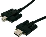 EXSYS EX-K1555V USB 2.0 kabelis, Type-A male į Type-B male su fiksavimo varžtais, 5 m, juodas