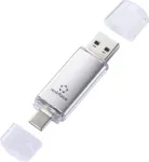 Renkforce RF-USBOS-230 64 GB USB 3.2 Gen 1 dviguba USB-A/USB-C atmintinė, sidabrinė, RF-6688140