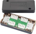 renkforce CAT 6A tinklo kabelių jungimo dėžutė, ekranuota, LSA+ gnybtai, 10 Gbit/s, &scaron;viesiai pilka