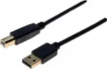 EXERTIS CONNECT USB 2.0 Premium kabelis, auksuoti kontaktai, USB A į USB B, 1,0 m, juodas 532427