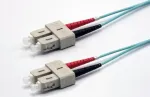 Ekivalan OM3 dvigubas optinis komutacinis kabelis SC/SC 1 m, akvamarino spalvos, COZOM3DCDC2SA0010A