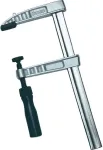 Br&uuml;der Mannesmann Industrial Screw Clamp DIN 5117, 120 mm Clamping Width, 60 mm Throat Depth, Malleable Cast Iron, Blue 90425