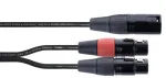 Cordial EY 0.3 MFF XLR Y-adapterio kabelis - 1x XLR male į 2x XLR female, 0,3 m, juodas 14881