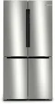 Bosch Serie 4 KFN96APEA &scaron;aldytuvas-&scaron;aldiklis Side-by-Side, &bdquo;French Door&ldquo;, laisvai pastatomas, 605 l (405 l + 200 l), Home Connect, energijos klasė E, nerūdijančio plieno spalvos